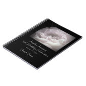 80e verjaardagsfeestje gastenboek, Bord roze roos Notitieboek (Linkerzijde)