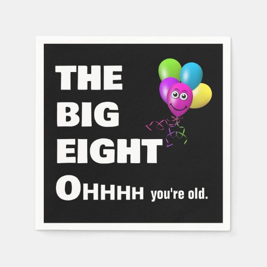 80e verjaardagsfeestje krijgt oude Humor Servet (Voorkant)