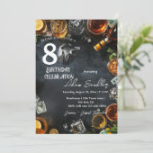 80e verjaardagsfeestje met drinken en whisky kaart (Staand voorkant)