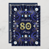 80e verjaardagsfeestje met massa's juwelen kaart (Voorkant / Achterkant)