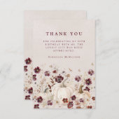 80e verjaardagsfeestje pompoen Wildflower Custom Bedankkaart (Voorkant / Achterkant)