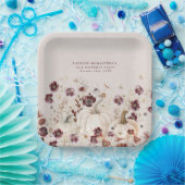 80e verjaardagsfeestje pompoen Wildflower Custom Papieren Bordje (Feest)