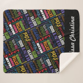 80e verjaardagsfeestje speciaal gepersonaliseerd m sherpa deken (Voorkant (horizontaal))