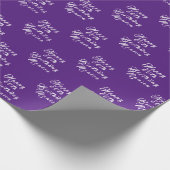 80e Verjaardagsfeestnaam Paarse Modern Pattern Cadeaupapier (Hoek)