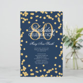 80e verjaardagsfeestprogramma Goud Marine Glitter  (Staand voorkant)