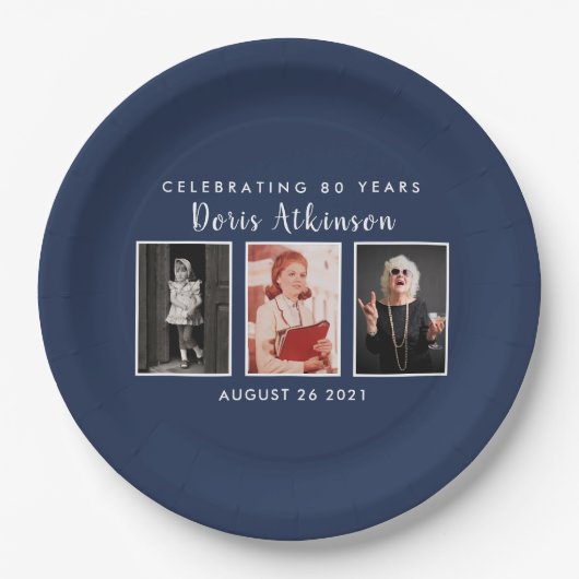 80e verjaardagsfoto, bord (Voorkant)