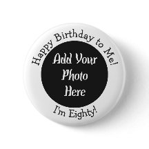 80e Verjaardagsfoto Gepersonaliseerde Button