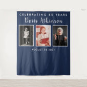 80e verjaardagsfotocollage backdrop banner wandkleed (Voorkant)