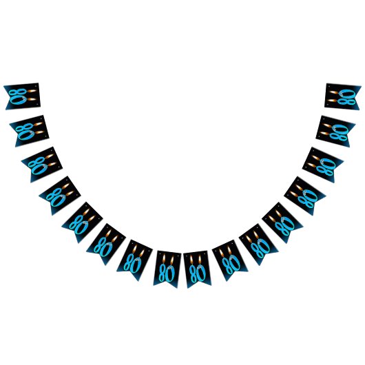 80e verjaardagskaarsen met oogballen vlaggetjes (Alle)