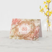 80e verjaardagskaart voor oma, parels en bloemblaa kaart (Gele Bloem)