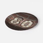 80e verjaardagsmarquee-teken op baksteenmuur papieren bordje (Gekanteld)