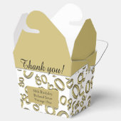 80e verjaardagspartij Goud/Wit Nummerpatroon Bedankdoosjes (Geopend)