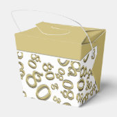 80e verjaardagspartij Goud/Wit Nummerpatroon Bedankdoosjes (Achterkant)