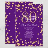 80e Verjaardagsprogramma Gouden Paarse Glitter w / (Voorkant / Achterkant)