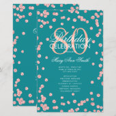 80e Verjaardagsprogramma Roos Goud Blauwgroen Glit (Voorkant / Achterkant)