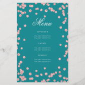 80e Verjaardagsprogramma Roos Goud Blauwgroen Glit Flyer (Achterkant)