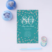 80e Verjaardagsprogramma Zilver Blauwgroen Glitter Flyer (Enkel)