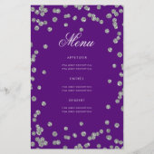 80e Verjaardagsprogramma Zilver Paarse Glitter Men Flyer (Achterkant)