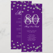 80e Verjaardagsprogramma Zilver Paarse Glitter Men Kaart (Voorkant / Achterkant)