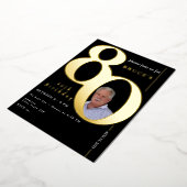 80e Verjaardagsviering Feest Folie Uitnodiging (Gedraaid)