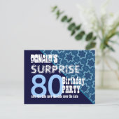 80e Verrassing Verjaardag Save the Date Diagonal V Aankondigingskaart (Staand voorkant)