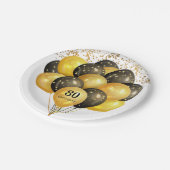 80e Verrassing Verjaardag Zwart Goud Glitter Papie Papieren Bordje (Gekanteld)