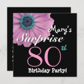 80e verrassingsdag  roze Daisy R492 Kaart (Voorkant / Achterkant)