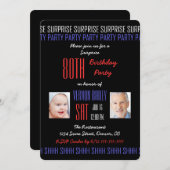 80e Verrassingsfeestuitnodiging voor mannen Kaart (Voorkant / Achterkant)