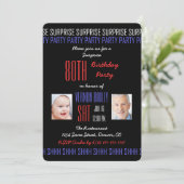 80e Verrassingsfeestuitnodiging voor mannen Kaart (Staand voorkant)