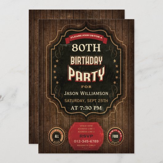 80e  vogelbord en hout kaart (Voorkant / Achterkant)