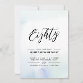 80e Waterverf van de 80e verjaardag van Invi Kaart (Voorkant)