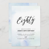 80e Waterverf van de 80e verjaardag van Invi Kaart (Voorkant / Achterkant)