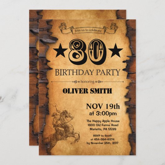 80e Westerne uitnodiging ter gelegenheid van de ge (Voorkant / Achterkant)