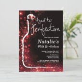 80e wijnverjaardag tot perfectie Red Glitter Kaart (Staand voorkant)