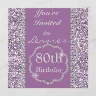 80e ZWART-uitnodiging van de Birthday Party Kaart