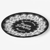 80e zwart/wit willekeurig getallenpatroon papieren bordje (Gekanteld)