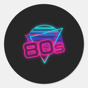 80s  1980 Retro 80s Lover 80s Costume Ronde Sticker