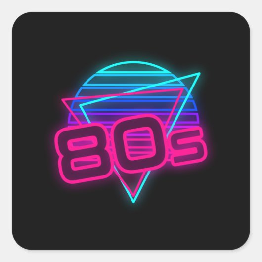 80s  1980 Retro 80s Lover 80s Costume Vierkante Sticker (Voorkant)