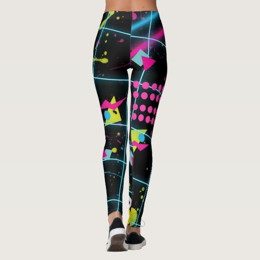 80's 1980's Retro Grunge Mode Design Leggings (Achterkant)