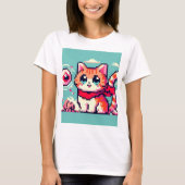 80's 8bit cat t-shirt (Voorkant)