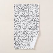 '80's '90-inch zwarte & witte retroflectuur'-patro bad handdoek (Handdoek)