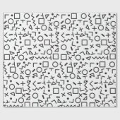 '80's '90-inch zwarte & witte retroflectuur'-patro cadeaupapier (Vlak)