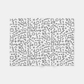 '80's '90-inch zwarte & witte retroflectuur'-patro fleece deken (Voorkant (Horizontaal))