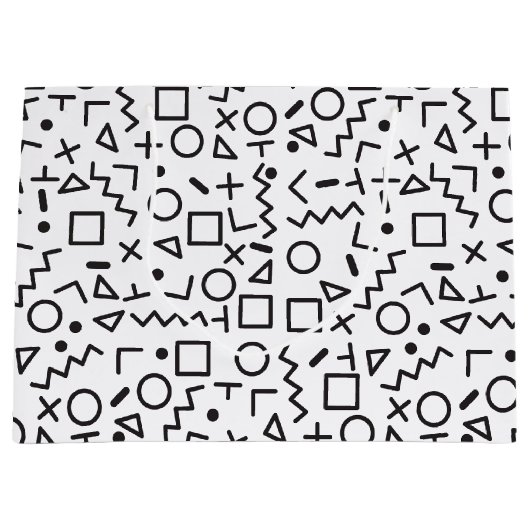 '80's '90-inch zwarte & witte retroflectuur'-patro groot cadeauzakje (Voorkant)