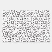 '80's '90-inch zwarte & witte retroflectuur'-patro inpakpapier vel (Voorkant)