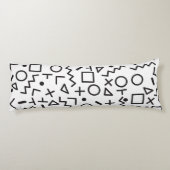 '80's '90-inch zwarte & witte retroflectuur'-patro lichaamskussen (Achterkant)