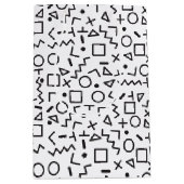 '80's '90-inch zwarte & witte retroflectuur'-patro medium cadeauzakje (Voorkant)