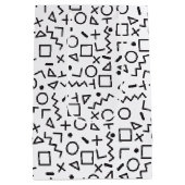 '80's '90-inch zwarte & witte retroflectuur'-patro medium cadeauzakje (Achterkant)