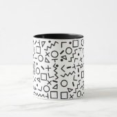 '80's '90-inch zwarte & witte retroflectuur'-patro mok (Midden)