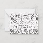 '80's '90-inch zwarte & witte retroflectuur'-patro notitiekaartje (Achterkant)